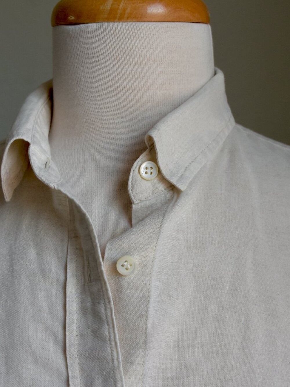 J.Crew Women's Linen Blend The Perfect Shirt Buttondown Beige - Size 00 - Picture 5 of 9